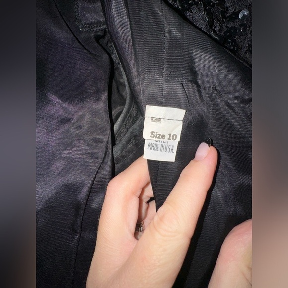 Black Sequins Long Sleeve Dress Size 10 - Picture 4 of 5